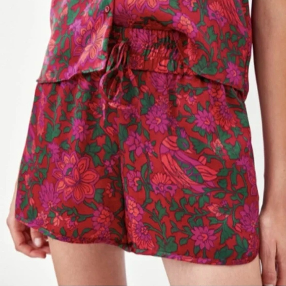 Zara TRF silk floral shorts